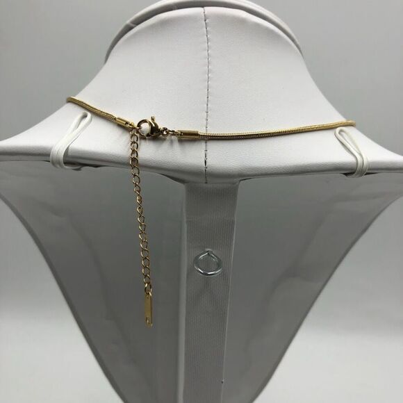 18K Gold Plated Women's Faux Blue Gem Teardrop Necklace Waterproof Elegant - Picture 6 of 12